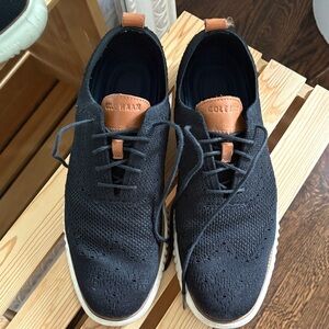 Cole Haan Men's Black and Tan Knit Oxfords